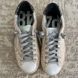 P448 john sneakers white in sunset glitter